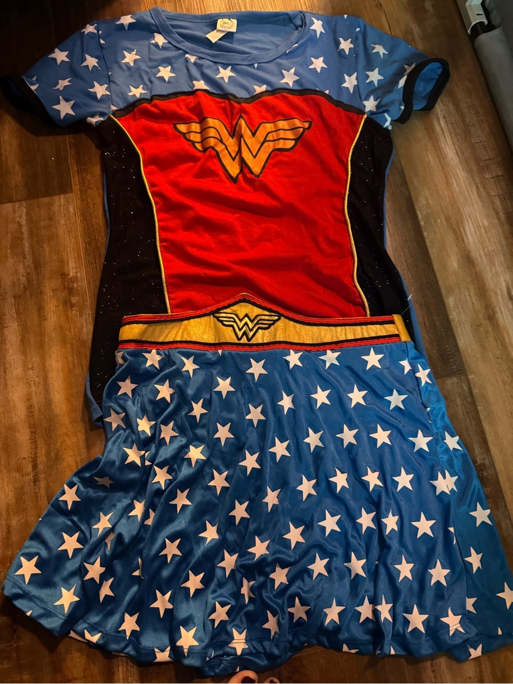 Wonder- Women costume adult size. Skirt Costume Set in Red, Blue, Gold